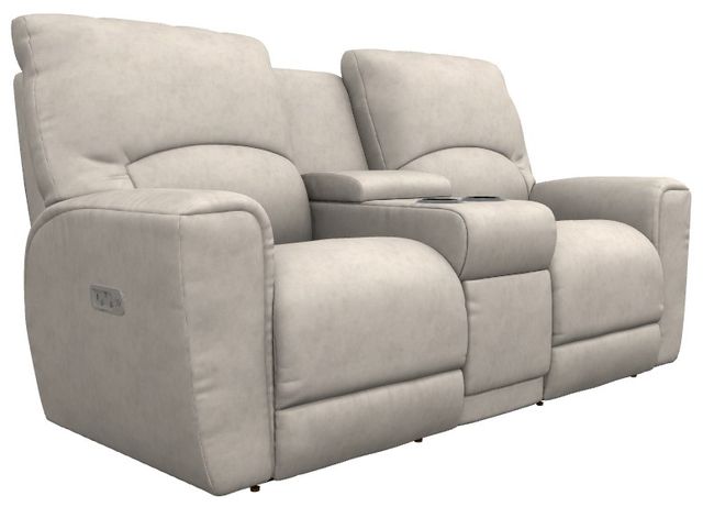 La-Z-Boy®  Cassian Oyster Power Reclining Loveseat with Console, Headrest, and Lumbar-0