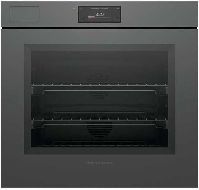 Fisher & Paykel Series 11 Minimalist 30" Grey Glass Steam Assist Wall Oven with Self-Cleaning-0