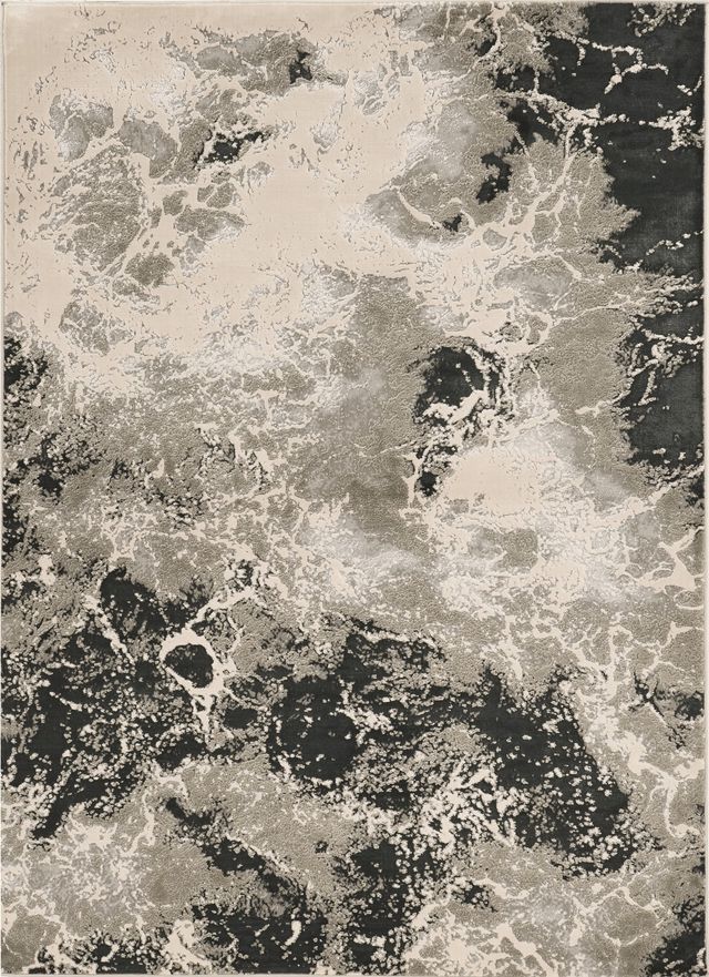 KAS Rugs Luna 7120 Silver Nightscape 5'x8' Area Rug-0