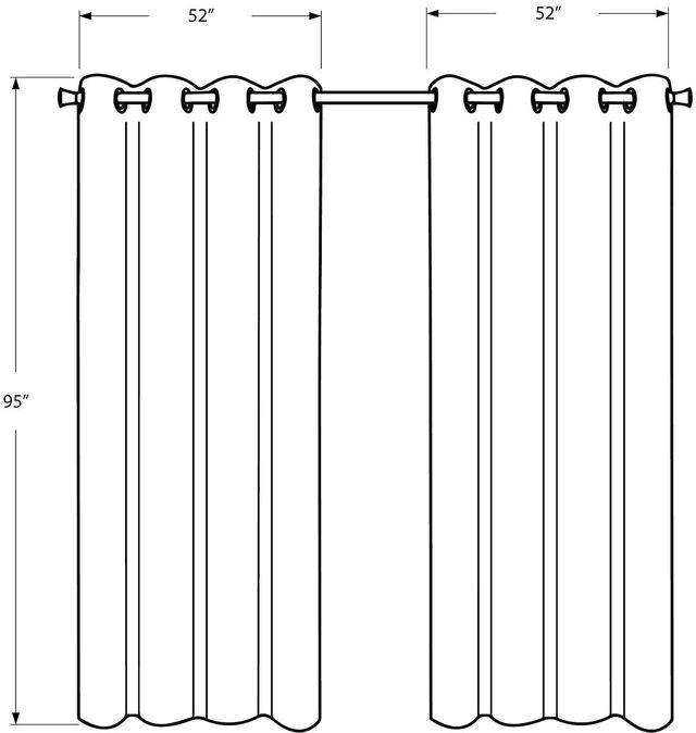 Monarch Specialties Inc. 2-Piece Taupe 52" x 95" Room Darkening Curtain Panel Set-2