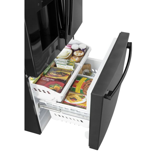 GE® 36" 25.6 Cu. Ft. High-Gloss Black Freestanding French Door Refrigerator-4