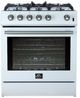 FORNO® Leonardo Espresso 30" White Pro Style Gas Range-0