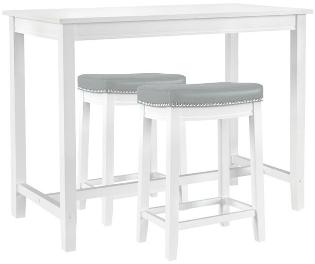 Linon Claridge 3-Piece Gray/White Counter Table Set-0