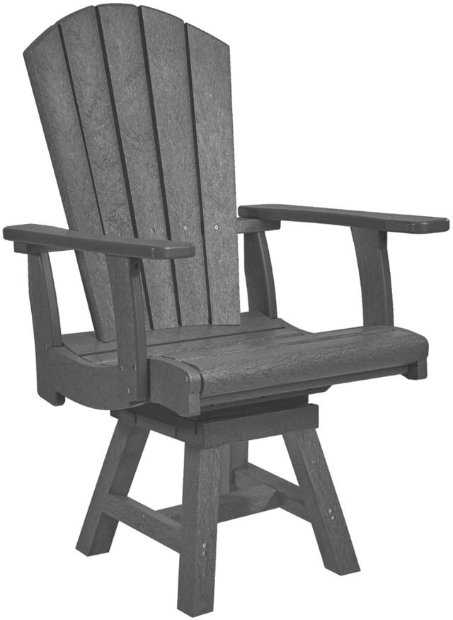 C.R. Plastic Generation Line Slate Grey Addy Swivel Dining Arm Chair-0