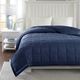 Olliix by Madison Park Navy Twin Windom All Season Hypoallergenic Microfiber Down Alternative Blanket with 3M Scotchgard-3