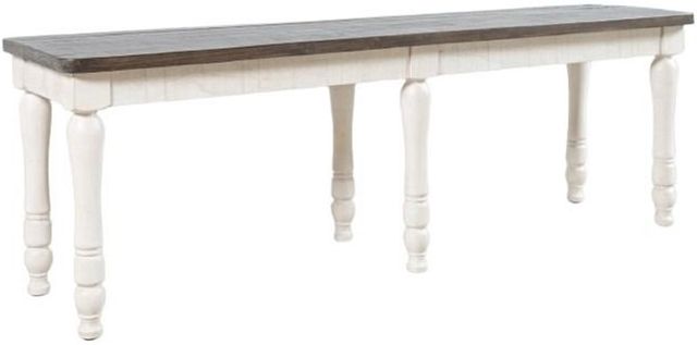 Jofran Inc. Madison County Brown/Vintage White Dining Bench with Knockdown-0