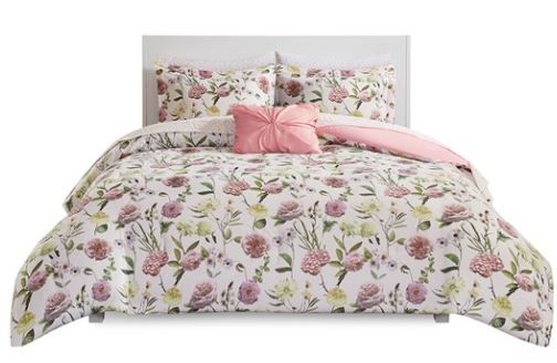 Olliix by Intelligent Design Ashley Blush Twin Extra Large Comforter and Sheet Set-0