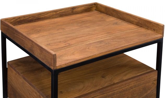 Moe's Home Collection Vancouver Brown Side Table with Metal Frame -2