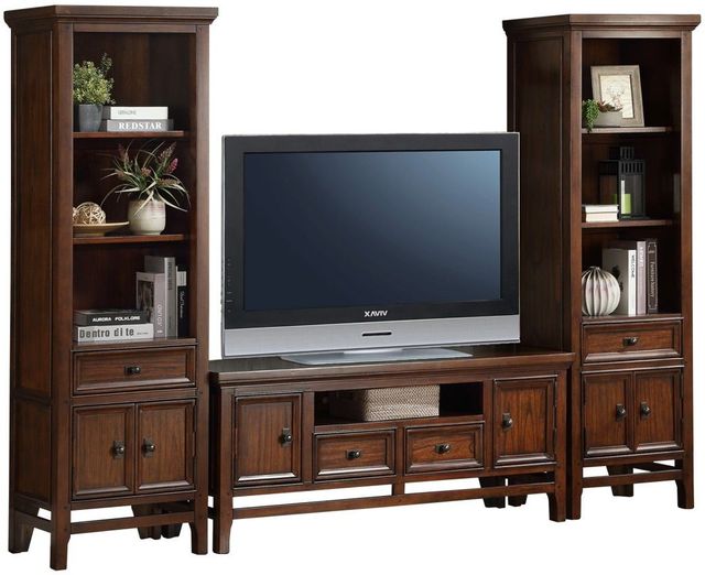 Mazin Furniture Frazier Park Brown Cherry 59" TV Stand-1