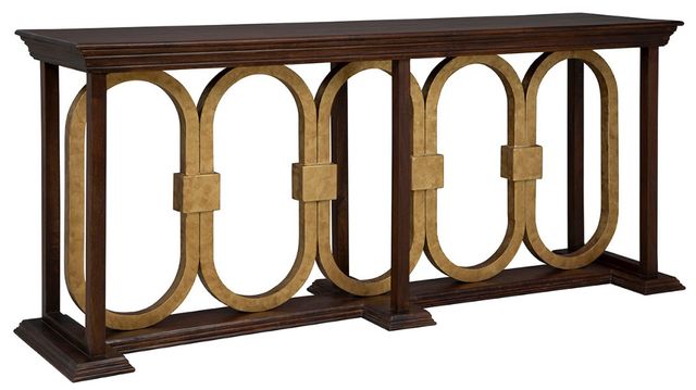 Furniture Classics Everly Brown Console Table with Gold Accent-0