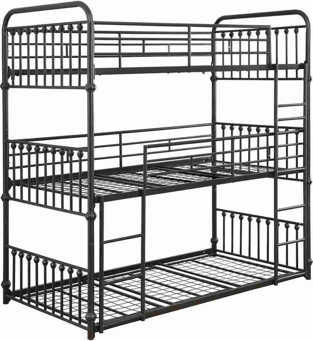 Coaster® Navarino Dark Bronze Twin Triple Bunk Bed-1