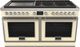Fulgor Milano® Evoque 400 Series 60" Glossy Ivory Pro Style Dual Fuel Hybrid Range with Stainless Steel Trim -0