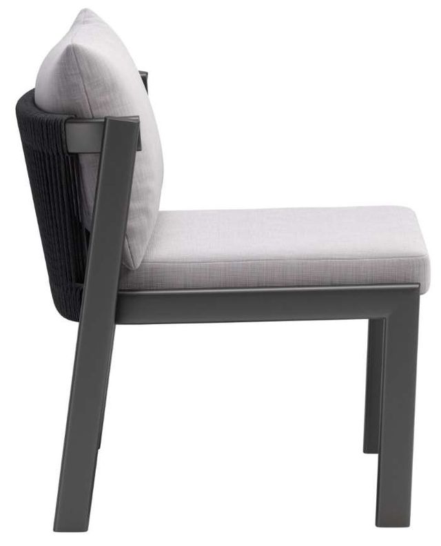 Zuo® Modern Horizon 2-Piece Gray Aluminum Fabric Outdoor Dining Chair Set-2