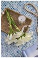 A & B Home White Faux Camellia Bush-5