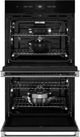 JennAir® NOIR™ 30" Floating Glass Black Built-In Double Electric Wall Oven-2