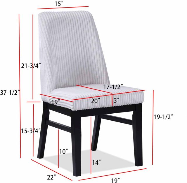 Crown Mark Hadley White/Black Dining Side Chair-2