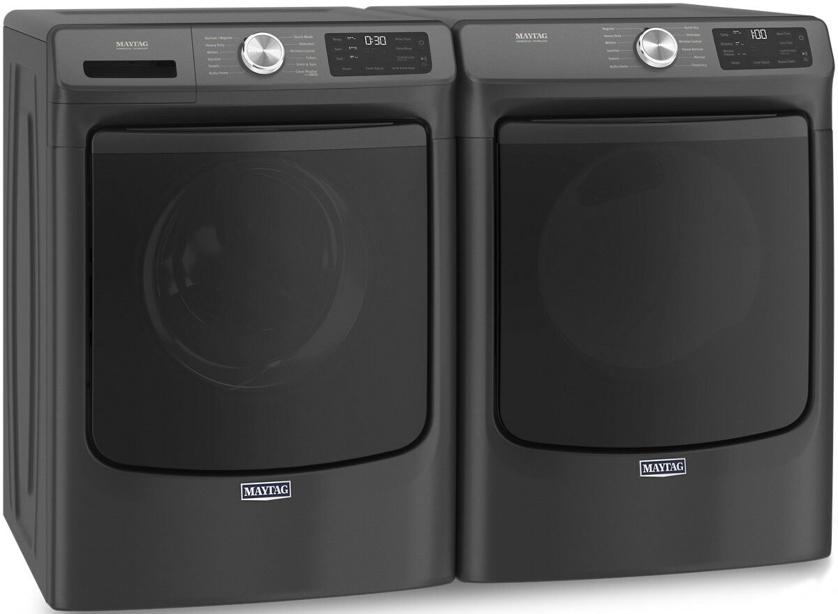 Maytag Front Load Pair (MHW6630MBK-YMED6630MBK) - Volcano Black Maytag Front Load Pair (MHW6630MBK-YMED6630MBK) - Volcano Black