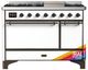 Ilve® Majestic III 48" Custom Pro Style Dual Fuel Natural Gas Range with Solid Door and Burnished Trim-0