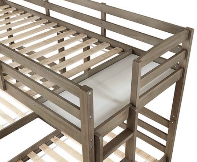 Furniture of America® Hortense Warm Gray Triple Twin Bunk Bed-2
