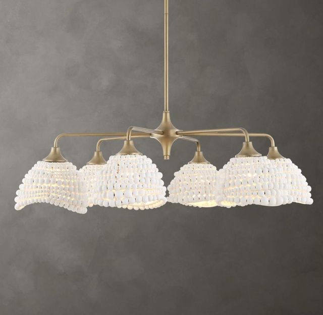 Uttermost® Biddeford Matte Gold/Matte White 6-Light Pendant-1