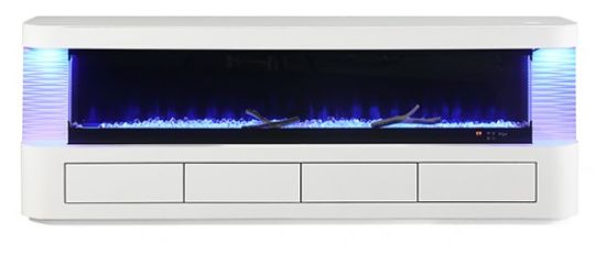 Furniture of America® Luken White 71" TV Stand with Electric Fire Place-3
