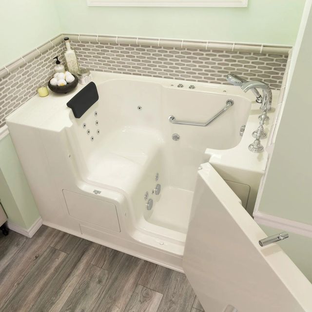 American Standard Gelcoat Premium Series Linen 32" x 52" Walk-In Tub with Whirlpool System - Right-Hand Drain with Faucet-4