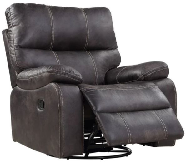 Emerald Home Jessie James Gray Manual Swivel Glider Recliner-0