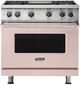 Viking® 5 Series 36" Blush Pro Style Natural Gas Range-0