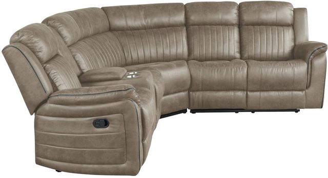 Homelegance® Centeroak 3-Piece Sandy Brown Manual Reclining Sectional-2