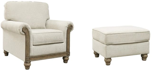 Benchcraft® Stoneleigh 2-Piece Alabaster Chair and Ottoman Set-0