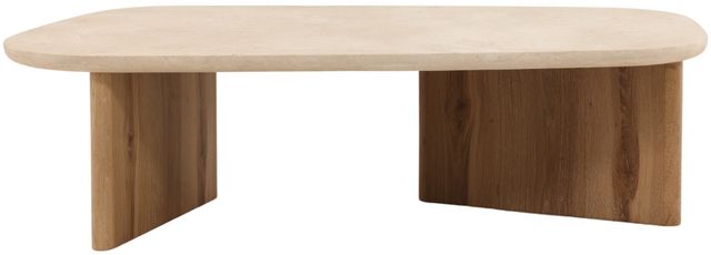 Dovetail Furniture Aelwyn Cream/Natural Coffee Table-1