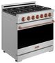 Thor Kitchen Gordon Ramsay Collection 36" Stainless Steel Pro Style Liquid Propane Range with Precision Knob Control and Rose Gold Trim-2