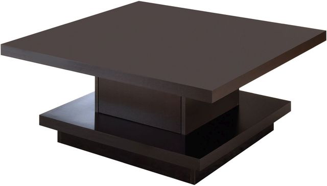 Coaster® Reston Cappuccino Pedestal Square Coffee Table-0