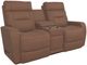 La-Z-Boy® Baron Mocha Leather Manual Wall Reclining Loveseat with Console-0