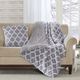 Olliix by Madison Park Oversized Ogee Grey Down Alternative Throw-1