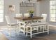 Elements International Bellevue 6-Piece Antique White/Walnut Counter Height Dining Set-2