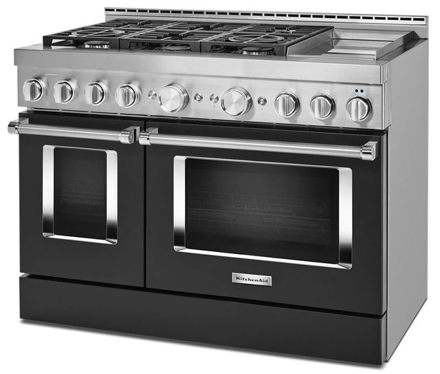 KitchenAid® 48" Imperial Black Smart Pro Style Gas Range with Griddle-2