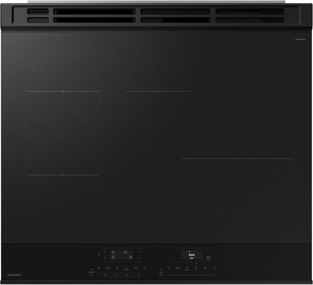 Samsung Bespoke 30" White Glass Slide-In Induction Range-4