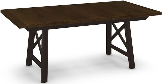 Amisco Customizable Lexington Dining Table with Two Extensions and Decorative Bolts-0