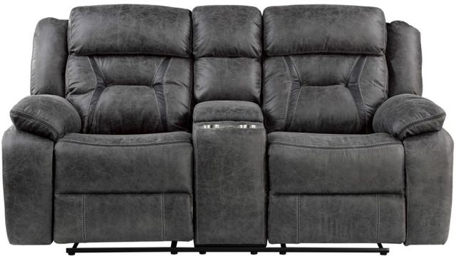 Homelegance® Madrona Hill Gray Manual Reclining Loveseat-2