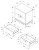 Monarch Specialties Inc. Glossy White 24"H Two Drawers Accent Table with Chrome Metal Base-3
