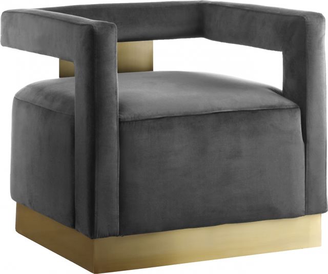 Meridian Furniture Armani Grey Velvet Chair-0