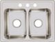 Elkay Lustertone® Classic Lustrous Satin 25" x 19-1/2" x 7-5/8" 3-Hole Equal Double Bowl Drop-In Sink-1