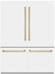 ZLINE Autograph Edition 60" 32.2 Cu. Ft. White Matte Built-In French Door Refrigerator with Water Dispensers, Ice Makers, and Champagne Bronze Accents-0