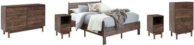Signature Design by Ashley® Calverson 5-Piece Mocha Full Platform Bed Set-0