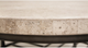 Riverside Furniture Capri Alabaster Travertine Stone Top Round Coffee Table with Black Base-1