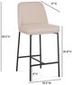 TOV Furniture Sydney 2-Piece Taupe Velvet Counter Stool-2