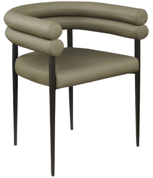 Meridian Furniture Lavina Olive/Black Vegan Leather Upholstered Dining Chair-0