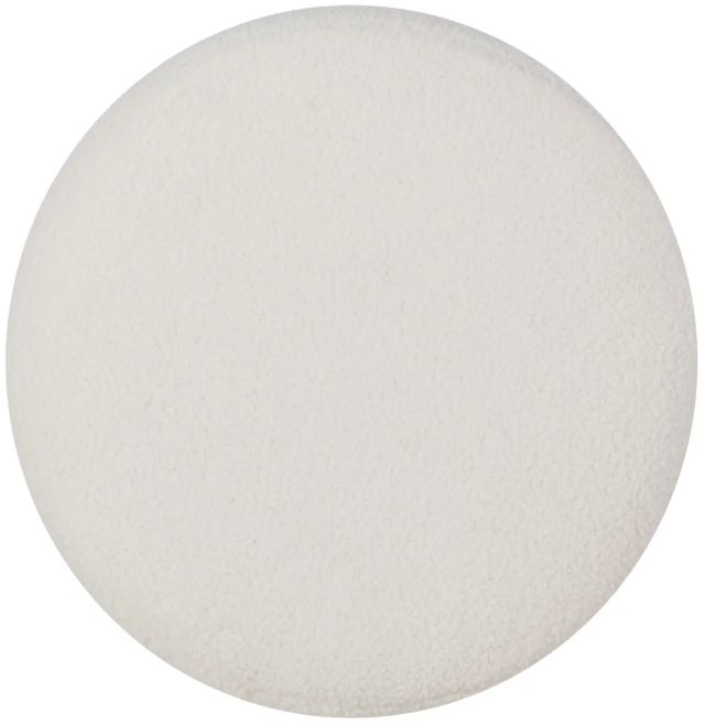 Linon Kathy White Sherpa Round Ottoman-3