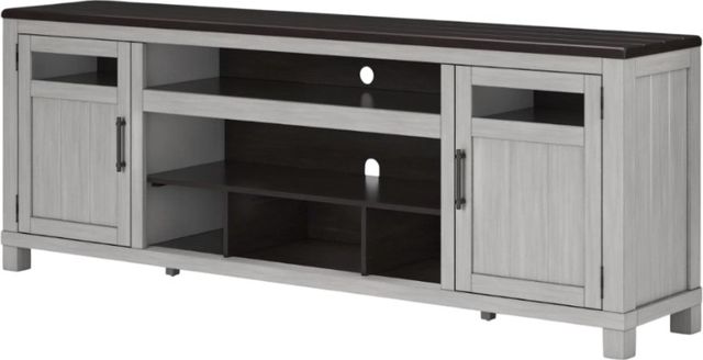 Signature Design by Ashley® Darborn Gray/Brown 88" TV Stand with Electric Fireplace-1